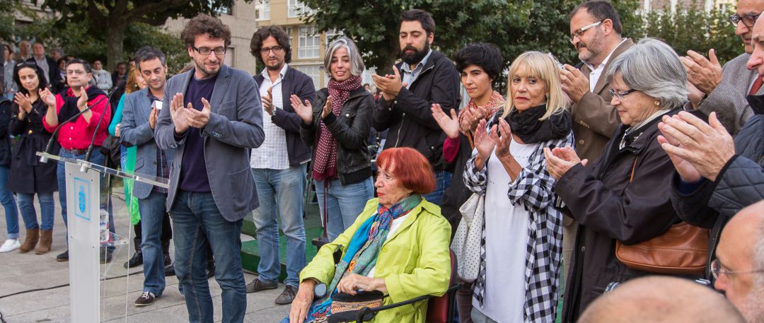 Mariquiña Villaverde en el acto en el que se retiró la placa de Millán Astray Mariquiña Villaverde en el acto en el que se retiró la placa de Millán Astray