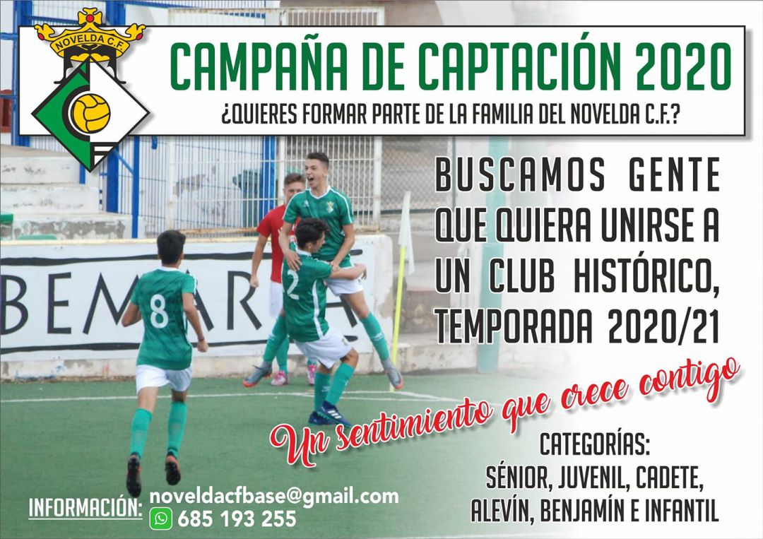 El Novelda C. F. inicia su campaña de capatación de jugadores El Novelda C. F. inicia su campaña de capatación de jugadores