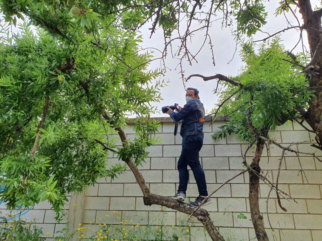 El fotógrafo Fernando Díaz intentando desarrollar su trabajo. El fotógrafo Fernando Díaz intentando desarrollar su trabajo.