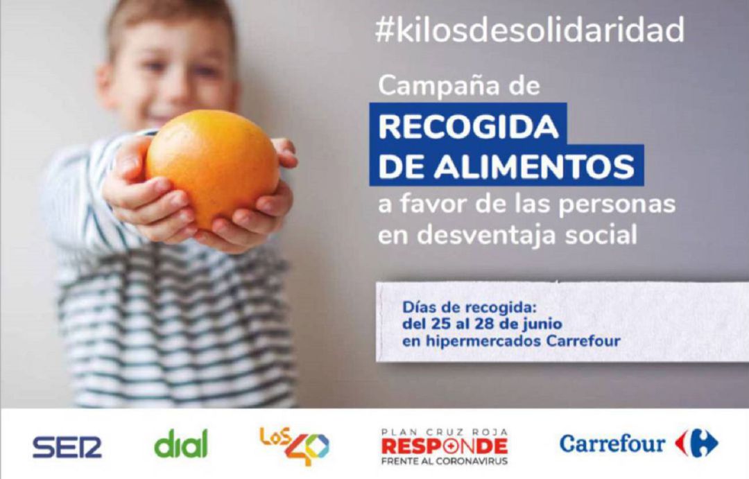 Cartel de la campaña #KilosDeSolidaridad promovida por la Cadena SER en toda España Cartel de la campaña #KilosDeSolidaridad promovida por la Cadena SER en toda España