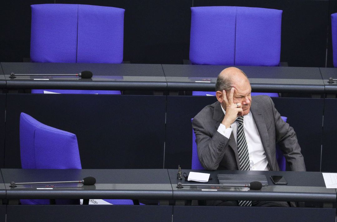 El ministro de finanzas alemán, Olaf Scholz, durante una sesión especial en el Bundestag El ministro de finanzas alemán, Olaf Scholz, durante una sesión especial en el Bundestag