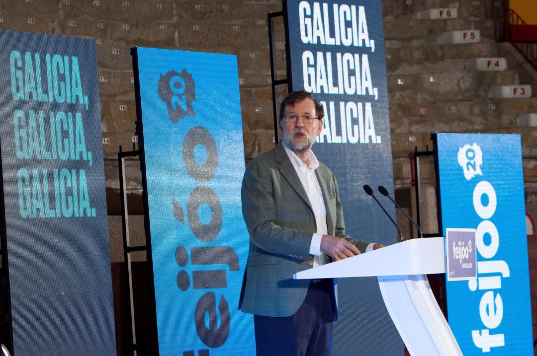 El expresidente del Gobierno Mariano Rajoy participa en el mitin del actual presidente de la Xunta de Galicia, Alberto Nuñez Feijoo El expresidente del Gobierno Mariano Rajoy participa en el mitin del actual presidente de la Xunta de Galicia, Alberto Nuñez Feijoo