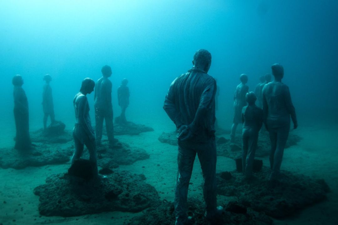 Algunas de las figuras sumergidas en el Museo del Atlántico, en el sur de Lanzarote. Algunas de las figuras sumergidas en el Museo del Atlántico, en el sur de Lanzarote.