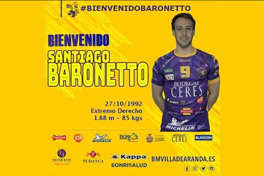 Creatividad con la que el Villa de Aranda anunció el fichaje del argentino. Creatividad con la que el Villa de Aranda anunció el fichaje del argentino.