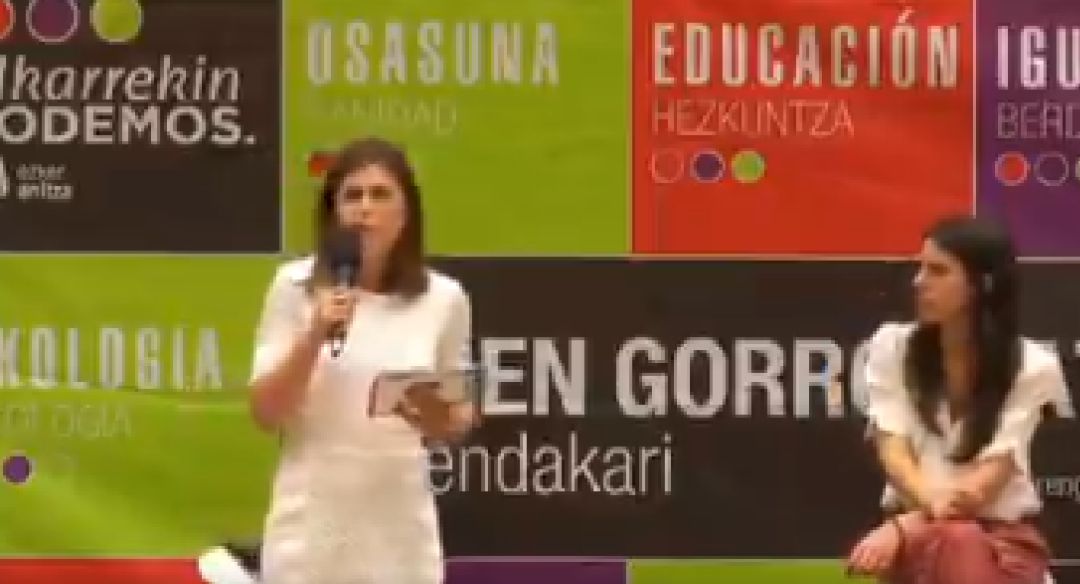 La dirigente de Unidas Podemos ha apoyado con estas palabras el mensaje que Elkarrekin Podemos-IU está repitiendo en cada uno de sus mítines, que hay que desplazar al PNV a la oposición con un gobierno de coalición entre esta formación, EH Bildu y el PSOE La dirigente de Unidas Podemos ha apoyado con estas palabras el mensaje que Elkarrekin Podemos-IU está repitiendo en cada uno de sus mítines, que hay que desplazar al PNV a la oposición con un gobierno de coalición entre esta formación, EH Bildu y el PSOE