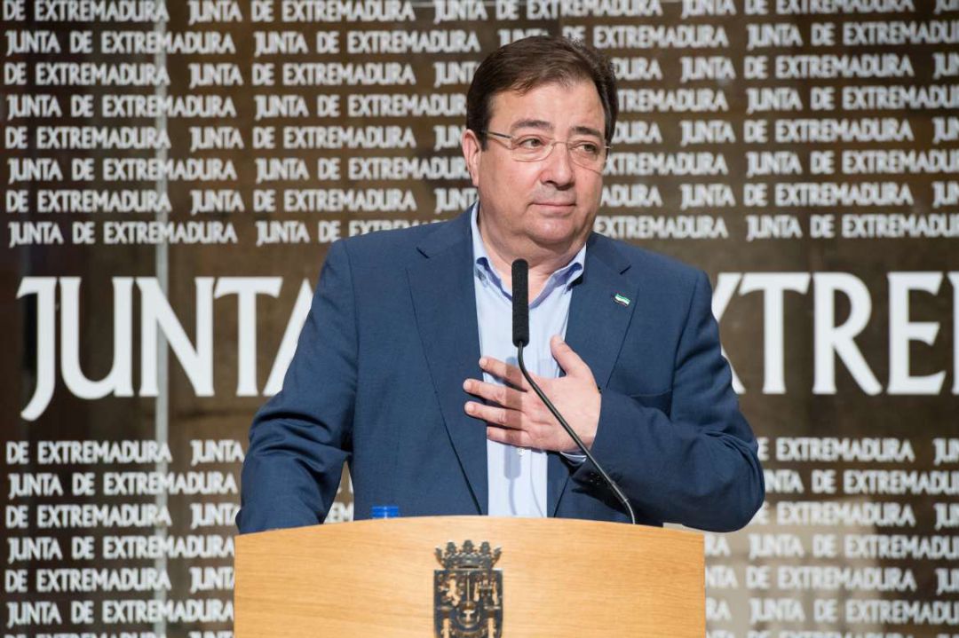 Guillermo Fernández Vara durante su comparecencia de esta tarde Guillermo Fernández Vara durante su comparecencia de esta tarde
