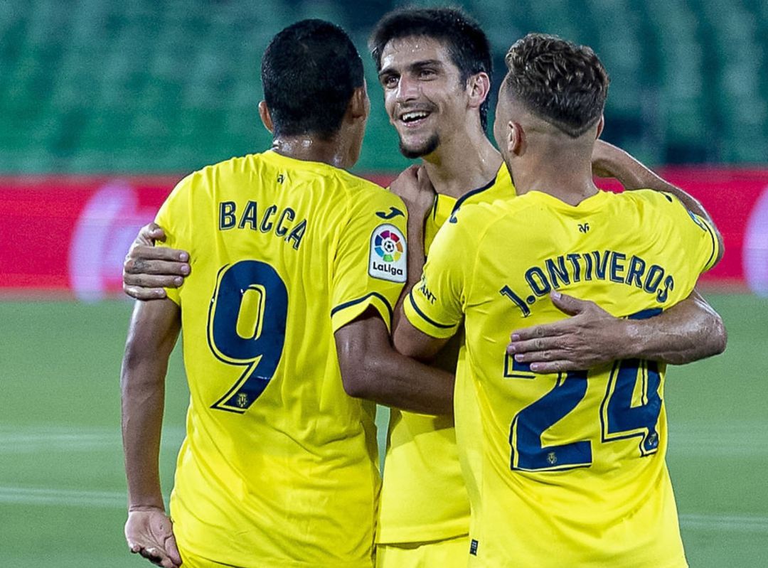 Bacca, Gerard Moreno y Ontiveros celebran el triunfo en Sevilla Bacca, Gerard Moreno y Ontiveros celebran el triunfo en Sevilla