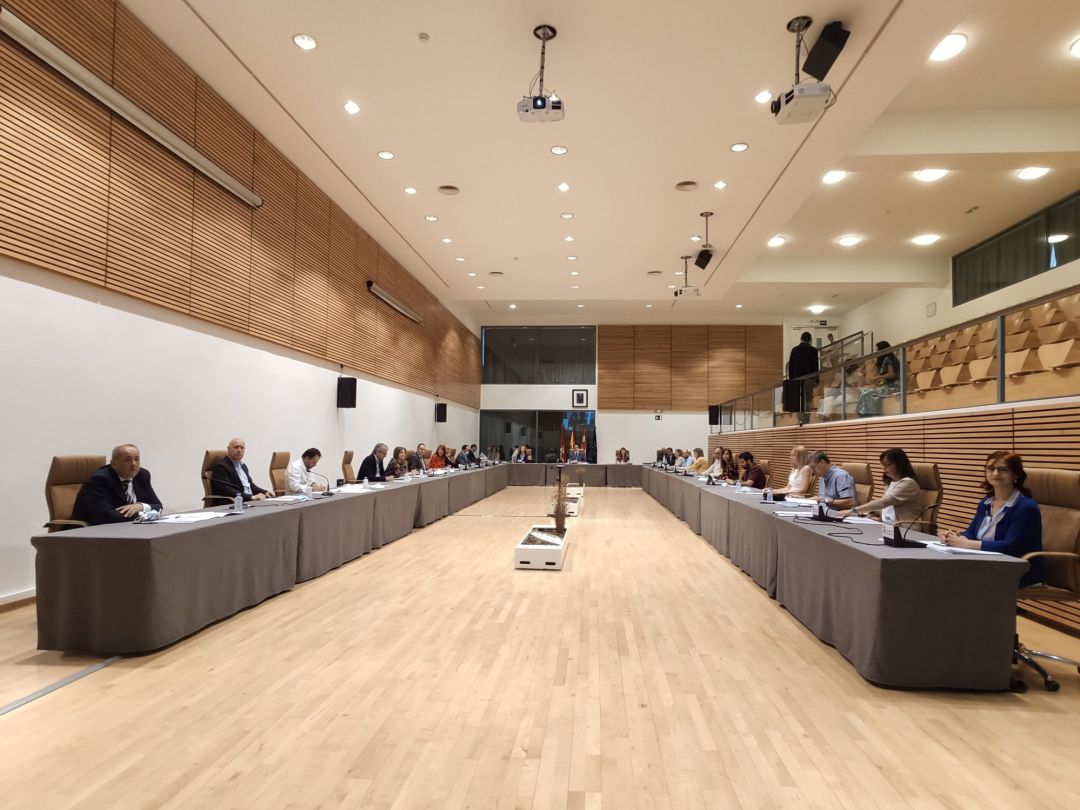 Imagen del pleno del mes de julio, celebrado de manera extraordinaria en el Palacio de Congresos de Salamanca. Imagen del pleno del mes de julio, celebrado de manera extraordinaria en el Palacio de Congresos de Salamanca.