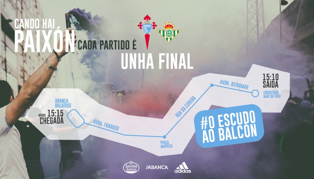 El recorrido del autobús del Celta para llegar a Balaídos El recorrido del autobús del Celta para llegar a Balaídos