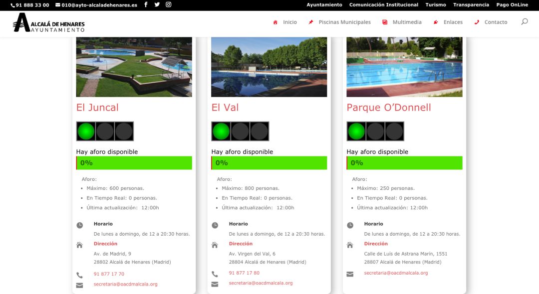 Aplicación para el control de aforo de piscinas municipales Aplicación para el control de aforo de piscinas municipales