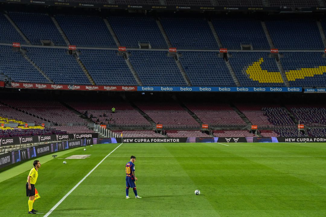 Leo Messi durant el darrer partit de Lliga al Camp Nou. Leo Messi durant el darrer partit de Lliga al Camp Nou.