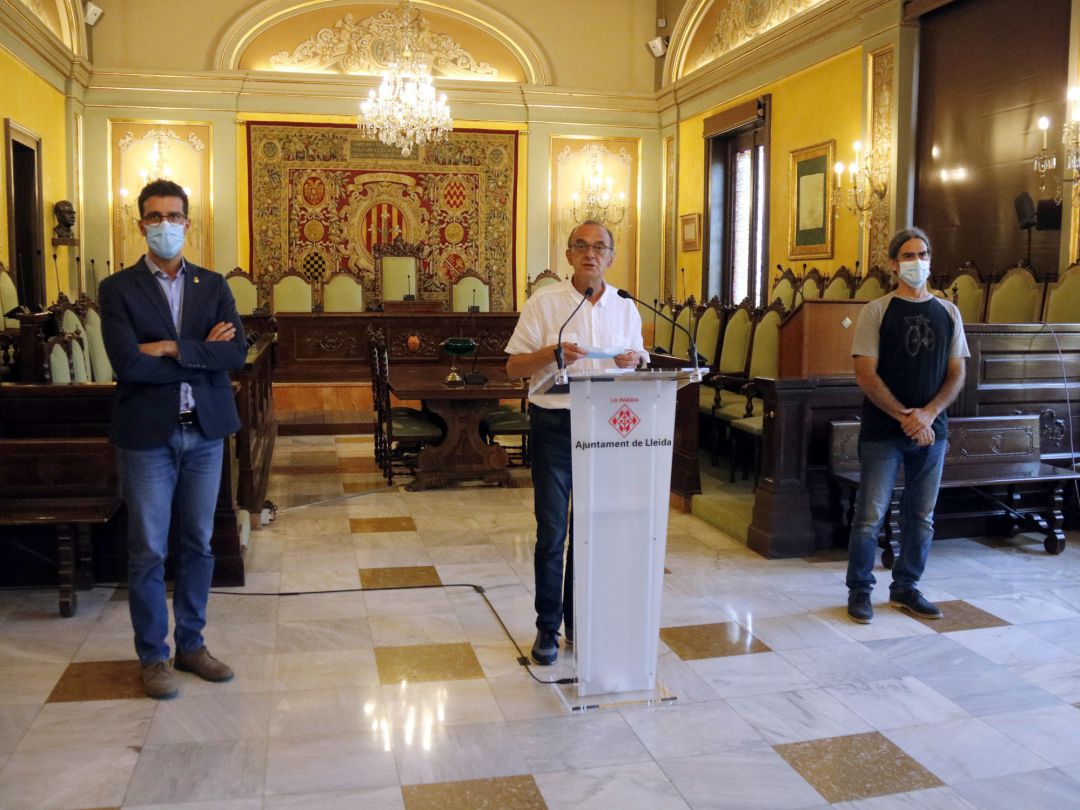 El alcalde de Lleida, Miquel Pueyo, en rueda de prensa El alcalde de Lleida, Miquel Pueyo, en rueda de prensa