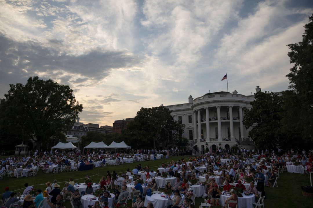 Imagen de la Casa Blanca durante la celebración del 4 de julio en Estados Unidos Imagen de la Casa Blanca durante la celebración del 4 de julio en Estados Unidos