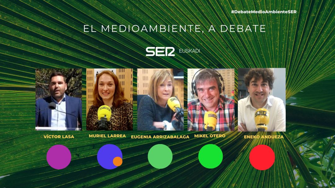 Mikel Otero (EH Bildu), Muriel Larrea (PP+Cs), Eneko Andueza (PSE), Víctor Lasa (Podemos) y Maria Eugenia Arrizabalaga (PNV) Mikel Otero (EH Bildu), Muriel Larrea (PP+Cs), Eneko Andueza (PSE), Víctor Lasa (Podemos) y Maria Eugenia Arrizabalaga (PNV)