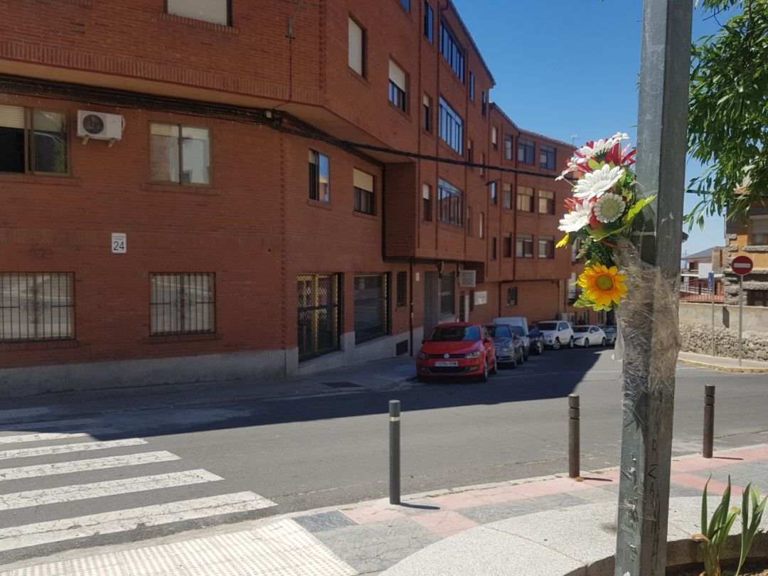 Unas flores, en el lugar del suceso, recuerdan a José Echevarría Unas flores, en el lugar del suceso, recuerdan a José Echevarría