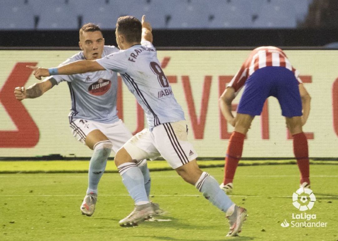 Fran Beltrán celebra su gol ante el Atlético. Fran Beltrán celebra su gol ante el Atlético.