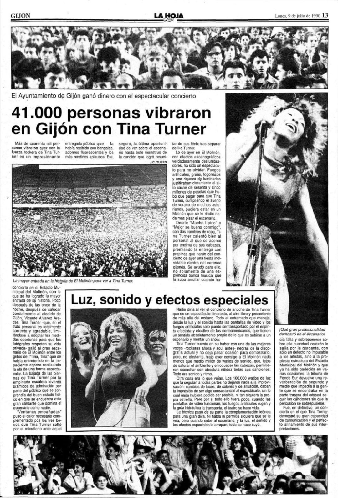 Así contó la prensa el concierto de Tina Turner. Así contó la prensa el concierto de Tina Turner.