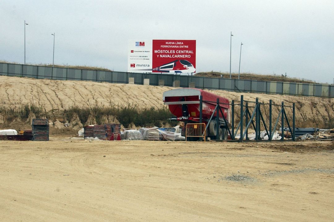 Lugar de las obras del tren Móstoles-Navalcarnero Lugar de las obras del tren Móstoles-Navalcarnero