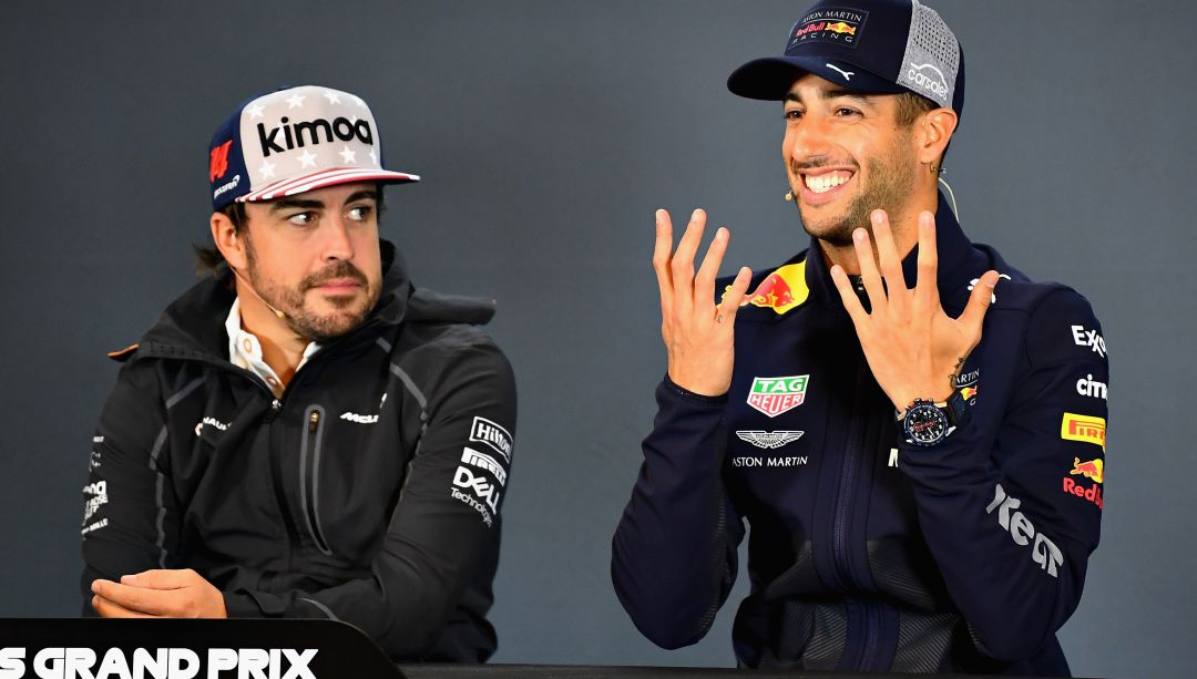 Alonso y Ricciardo, cuando corrían para McLaren y Red Bull, respectivamente. Alonso y Ricciardo, cuando corrían para McLaren y Red Bull, respectivamente.
