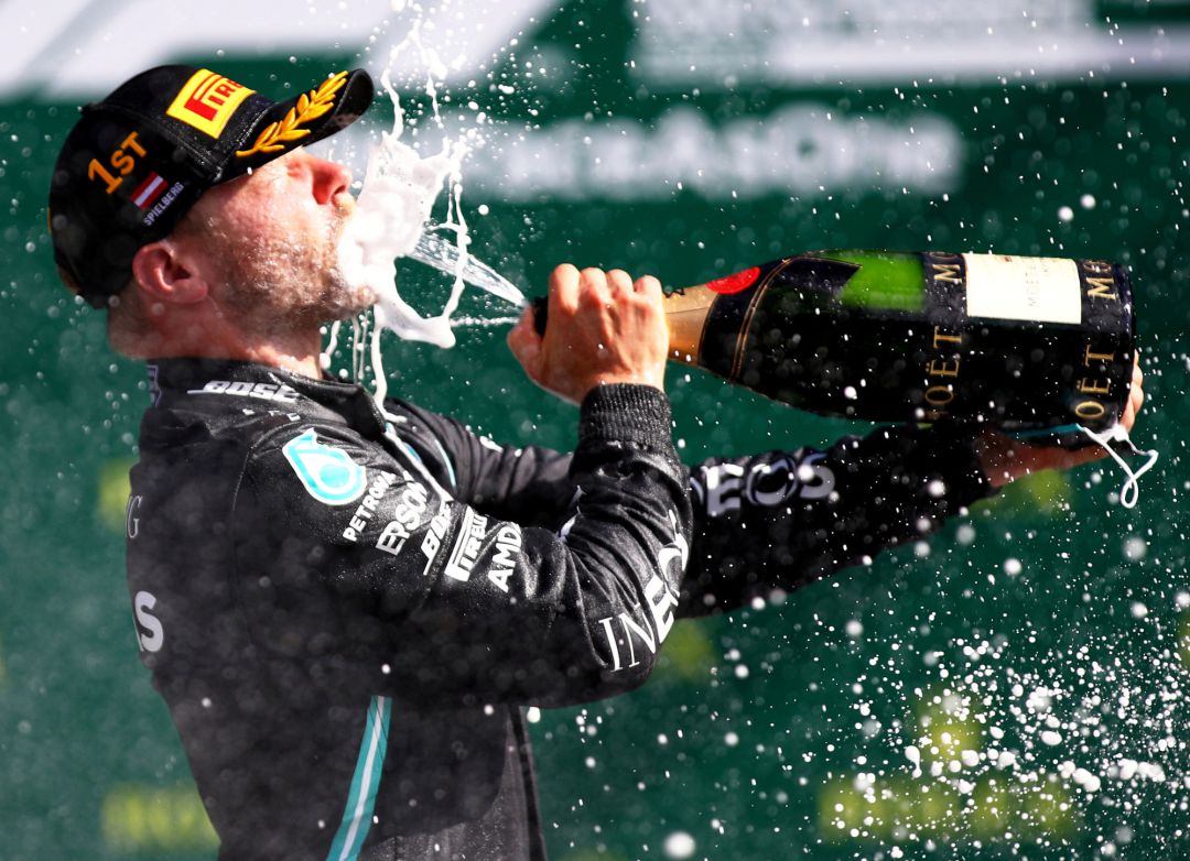 Bottas celebrando la victoria en el primer Gran Premio de esta temporada Bottas celebrando la victoria en el primer Gran Premio de esta temporada