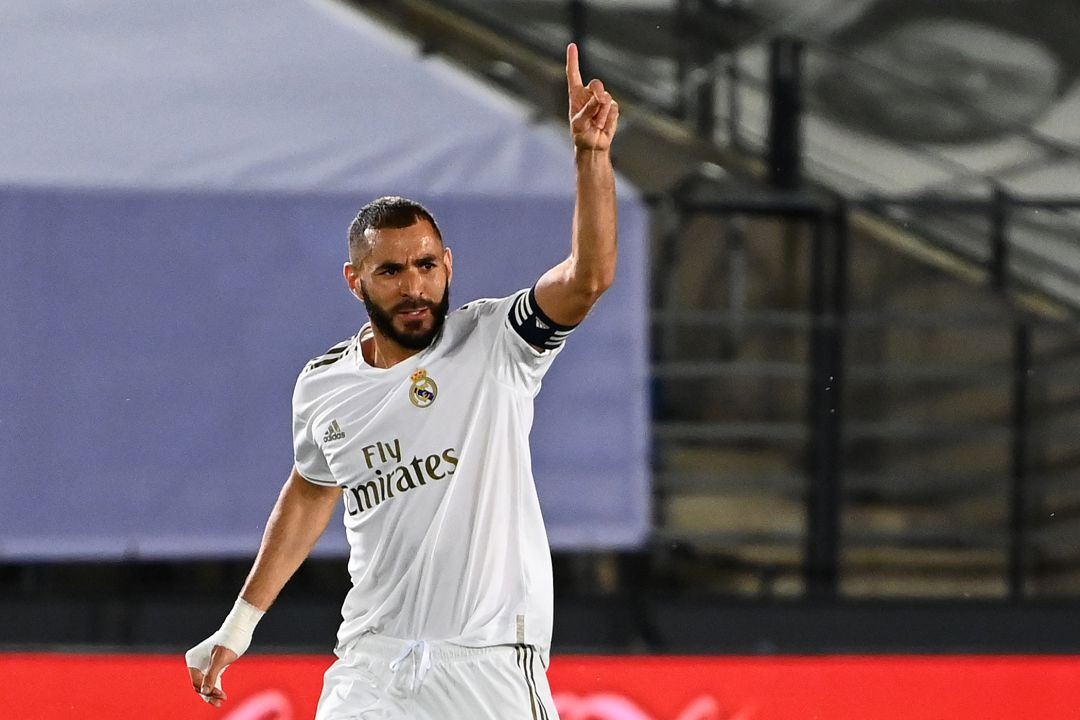 Karim Benzema celebra el primer gol del Real Madrid Karim Benzema celebra el primer gol del Real Madrid