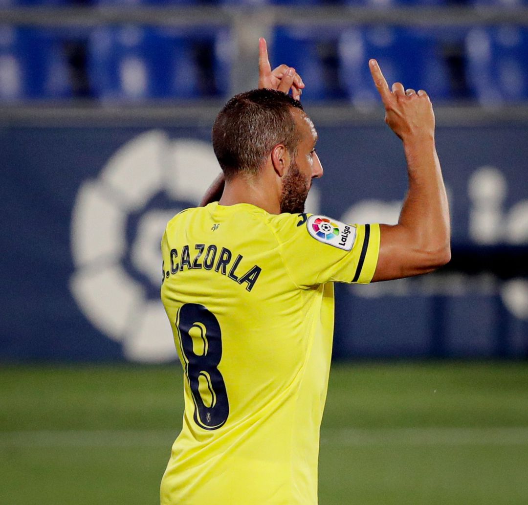Santi Cazorla celebra el gol ante el Getafe Santi Cazorla celebra el gol ante el Getafe