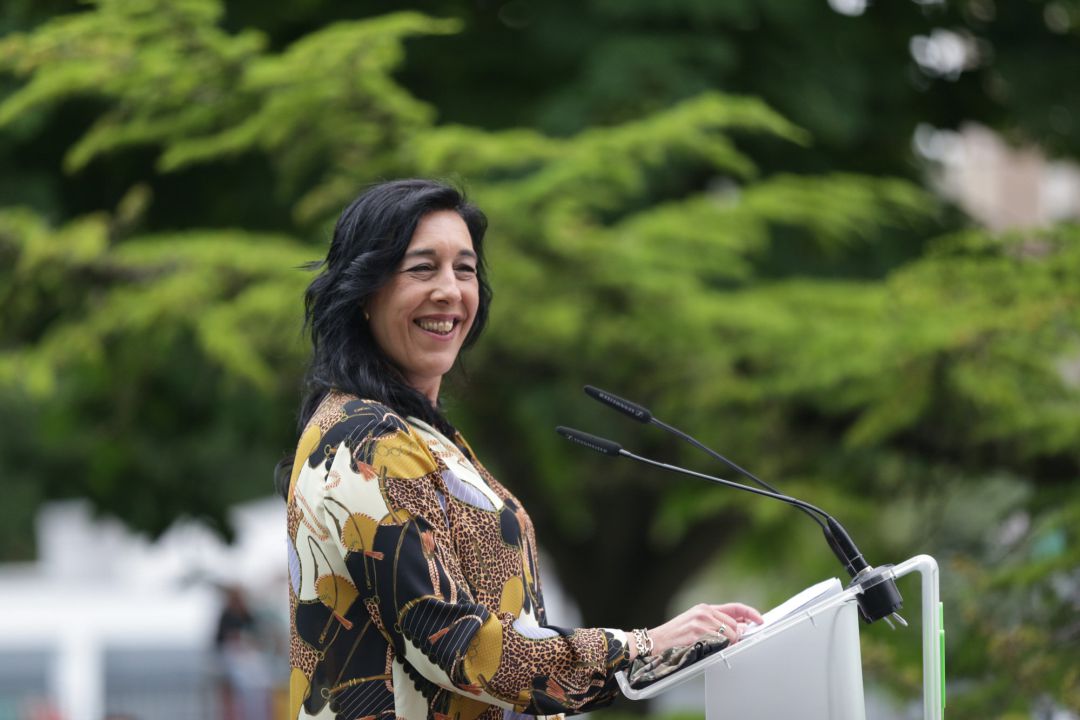 La cabeza de lista de Vox al Parlamento vasco por Álava, Amaia Martínez, interviene en el acto del cierre de campaña del partido para las elecciones vascas del 12 de julio, en Vitoria, Álava, País Vasco, (España), a 10 de julio de 2020 La cabeza de lista de Vox al Parlamento vasco por Álava, Amaia Martínez, interviene en el acto del cierre de campaña del partido para las elecciones vascas del 12 de julio, en Vitoria, Álava, País Vasco, (España), a 10 de julio de 2020