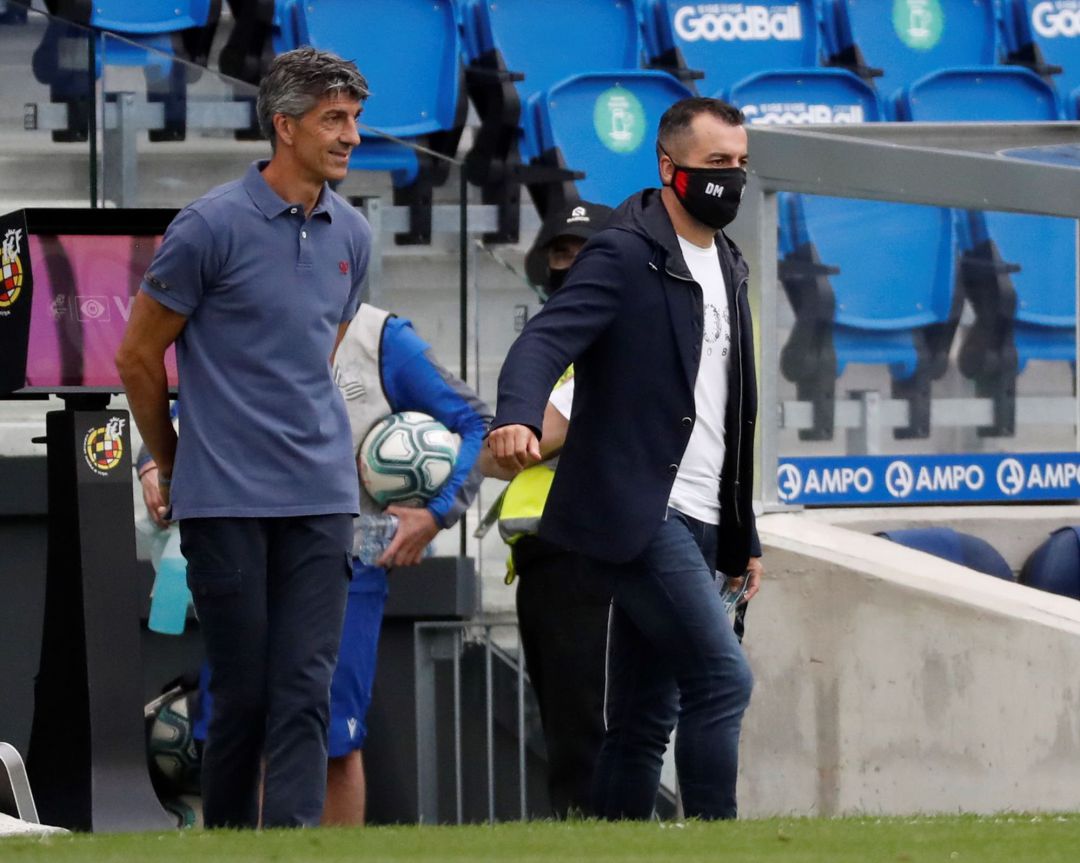 Imanol sonríe antes de jugar en Anoeta contra el Granada Imanol sonríe antes de jugar en Anoeta contra el Granada