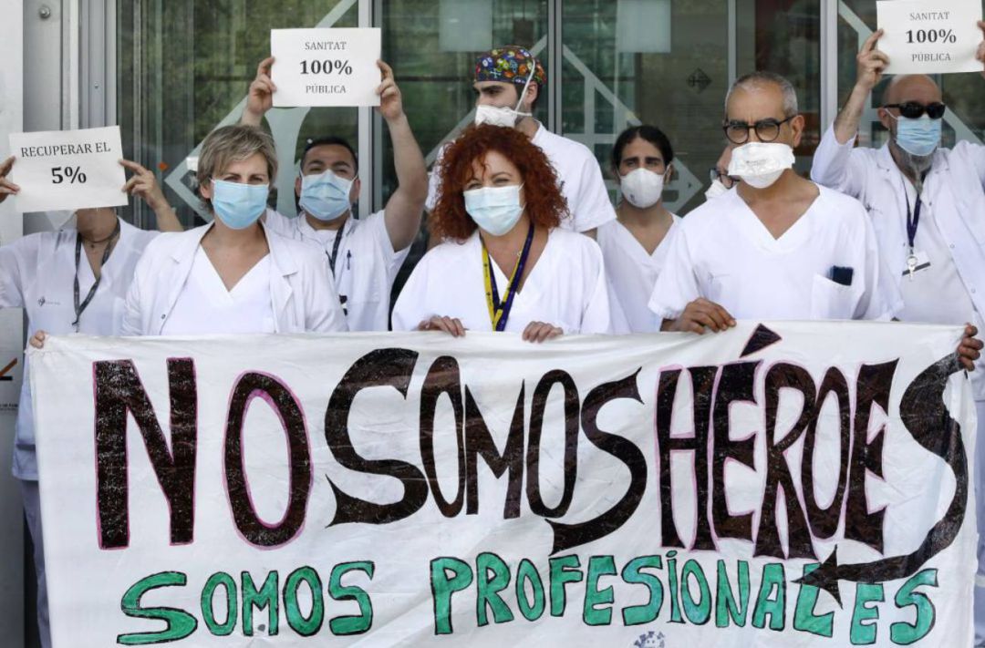 Una de las protestas de los sanitarios Una de las protestas de los sanitarios