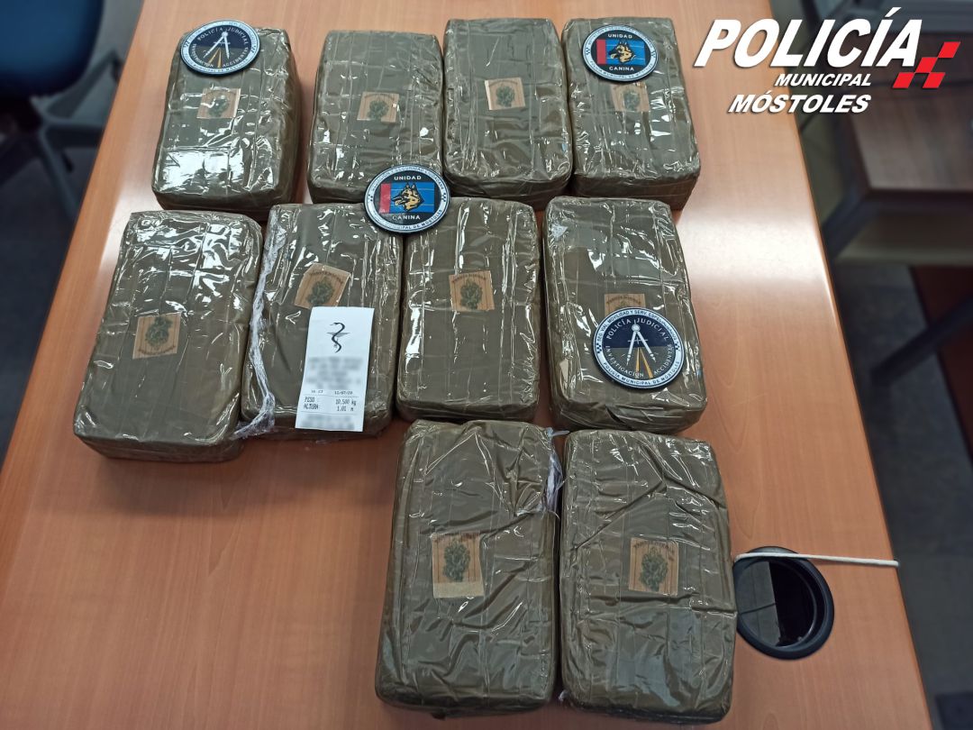 Hachís intervenido por la Policía Municipal de Móstoles Hachís intervenido por la Policía Municipal de Móstoles