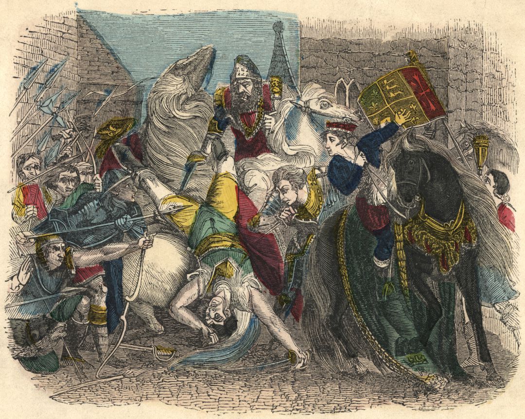 Muerte de Wat Tyler, uno de los líderes revolucionarios junto a John Ball Muerte de Wat Tyler, uno de los líderes revolucionarios junto a John Ball
