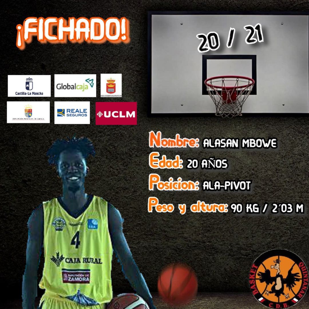 Presentación de Alasan Mbowe con el Basket Globalcaja Quintanar Presentación de Alasan Mbowe con el Basket Globalcaja Quintanar