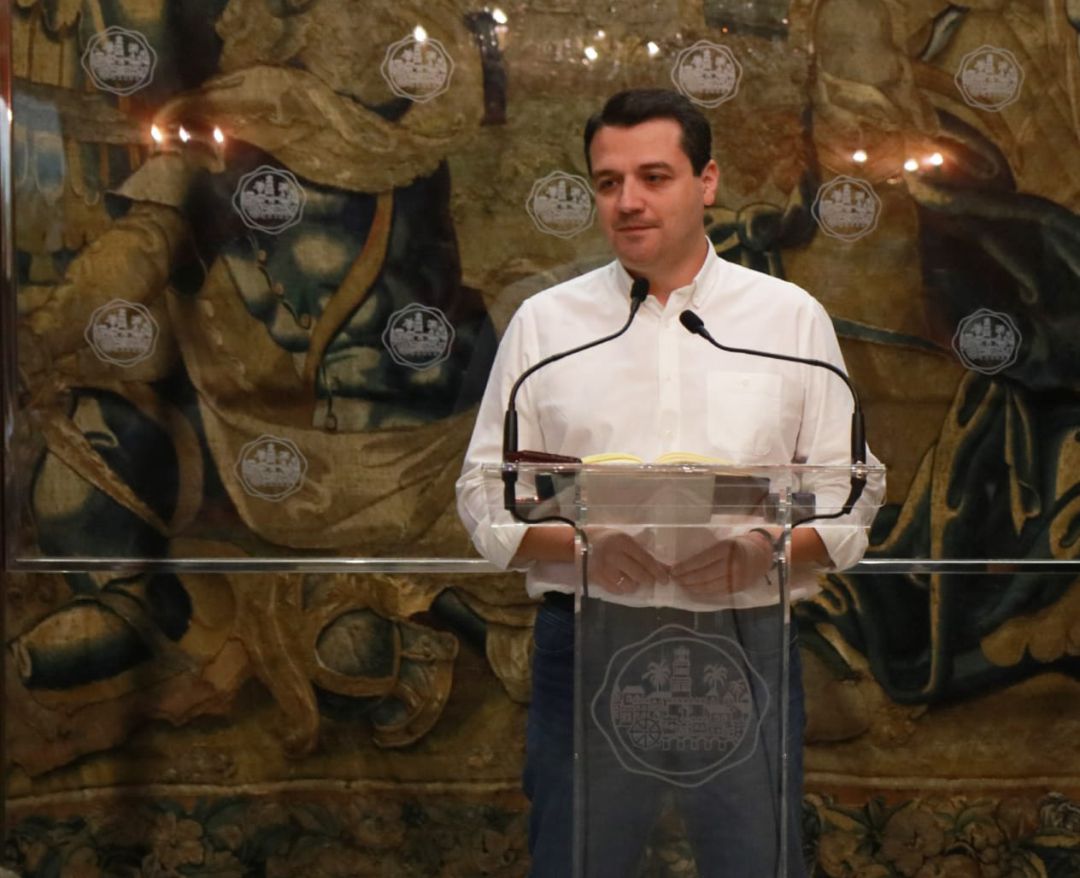 José María Bellido,alcalde de Córdoba, durante una rueda de prensa en el Ayuntamiento de Córdoba. Imagen de archivo José María Bellido,alcalde de Córdoba, durante una rueda de prensa en el Ayuntamiento de Córdoba. Imagen de archivo