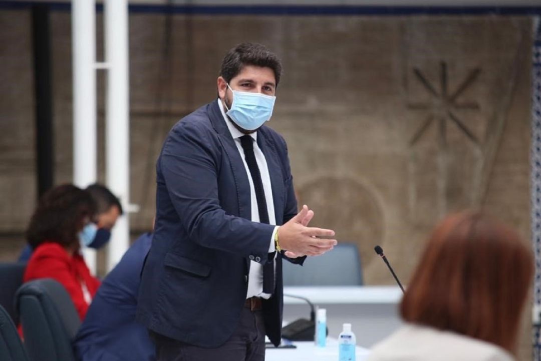 El presidente de la Comunidad Autónoma, Fernando López Miras, durante el Pleno de Control en la Asamblea Regional El presidente de la Comunidad Autónoma, Fernando López Miras, durante el Pleno de Control en la Asamblea Regional