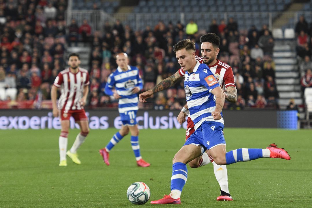 El Almería en su partido contra el Deportivo. El Almería en su partido contra el Deportivo.