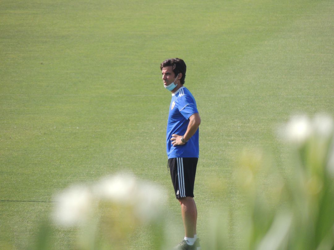 Mario Silva en el entrenamiento de este jueves. Mario Silva en el entrenamiento de este jueves.