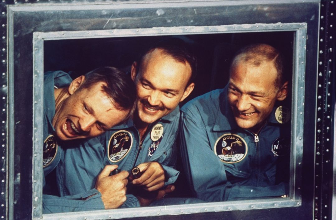 Los tres astronautas que se embarcaron en la misión del primer alunizaje Los tres astronautas que se embarcaron en la misión del primer alunizaje