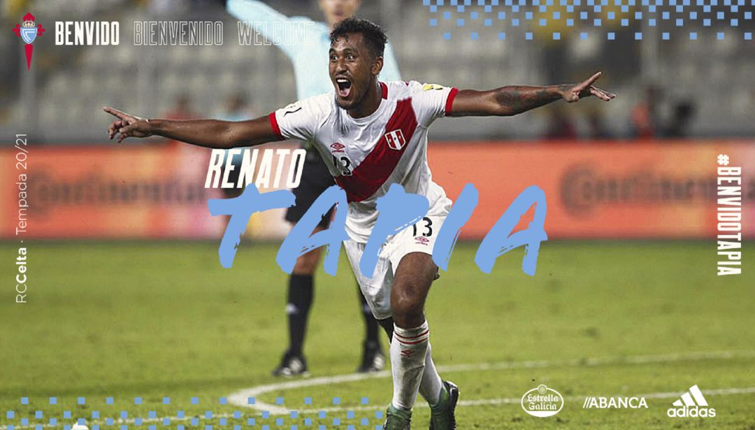 Renato Tapia, primer fichaje del Celta para la temporada 2020-21. Renato Tapia, primer fichaje del Celta para la temporada 2020-21.