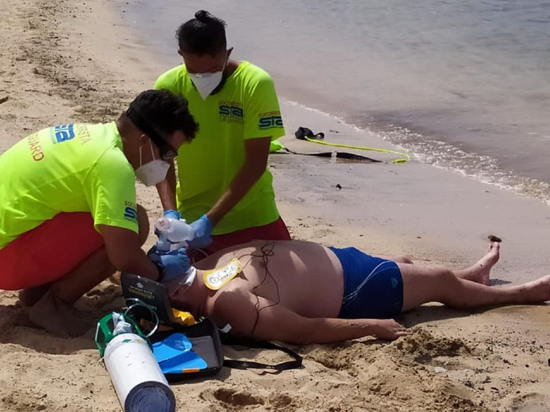 Un momento del simulacro. Un momento del simulacro.