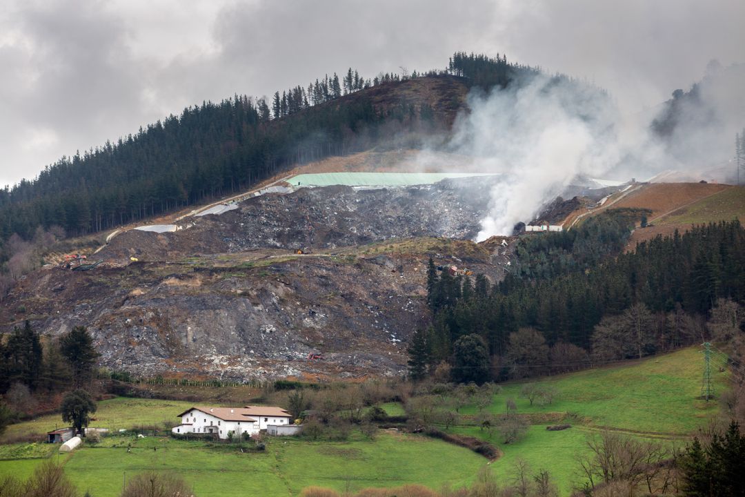 Vista del vertedero de Záldibar, tras el desastre, en una imagen de archivo Vista del vertedero de Záldibar, tras el desastre, en una imagen de archivo