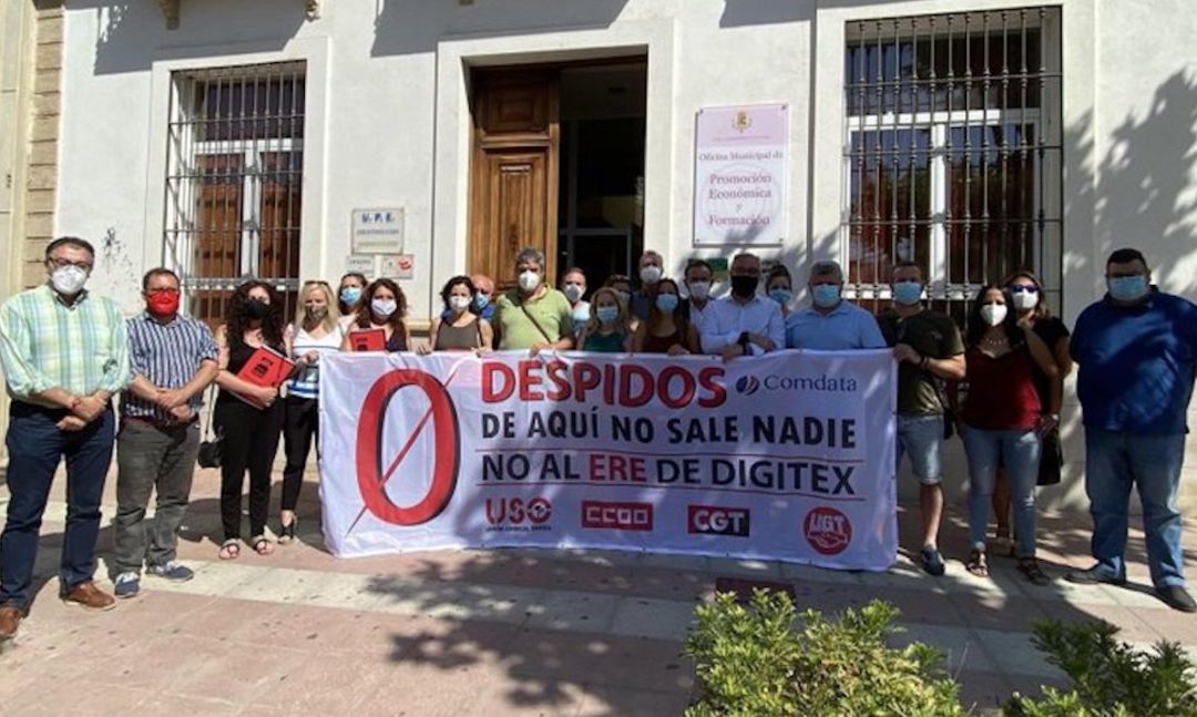 Una de las protestas por el ERE que ha planteado Digitex. Una de las protestas por el ERE que ha planteado Digitex.