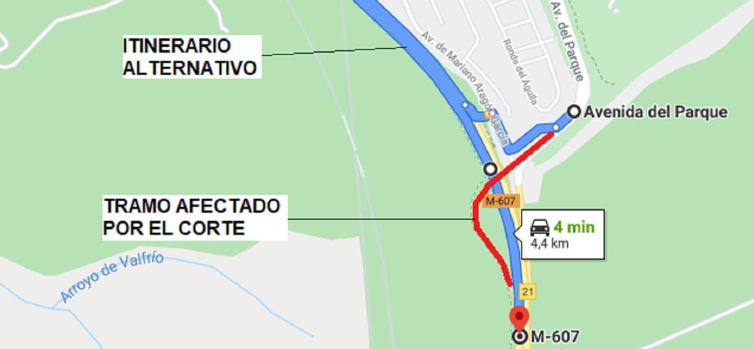 Mapa zonal de las afecciones de tráfico Mapa zonal de las afecciones de tráfico