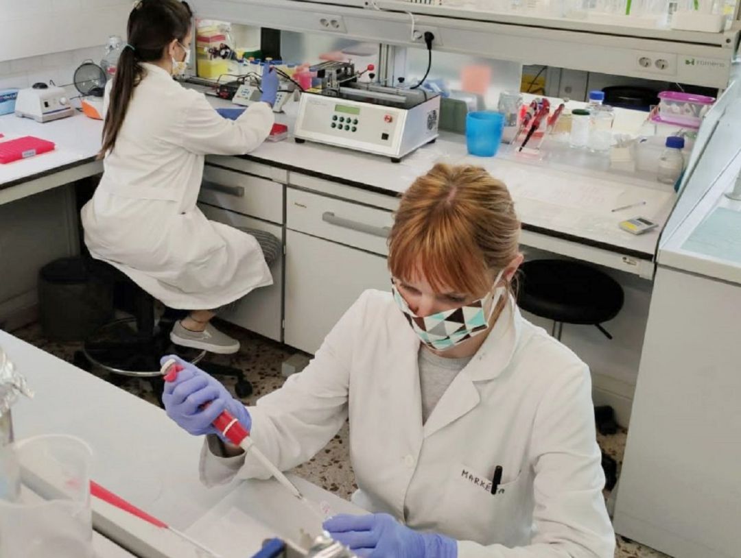 Investigadores del grup de recerca Interfibio treballant en el desenvolupament del prototip. Investigadores del grup de recerca Interfibio treballant en el desenvolupament del prototip.