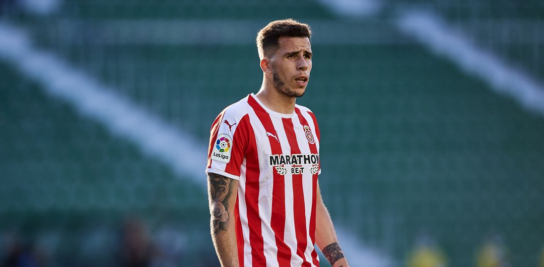 Christian Rivera, durante un partido con el Girona Christian Rivera, durante un partido con el Girona