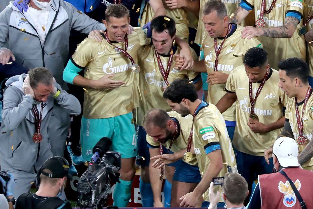 Jugadores del Zenit celebran el título de la Copa de Rusia Jugadores del Zenit celebran el título de la Copa de Rusia