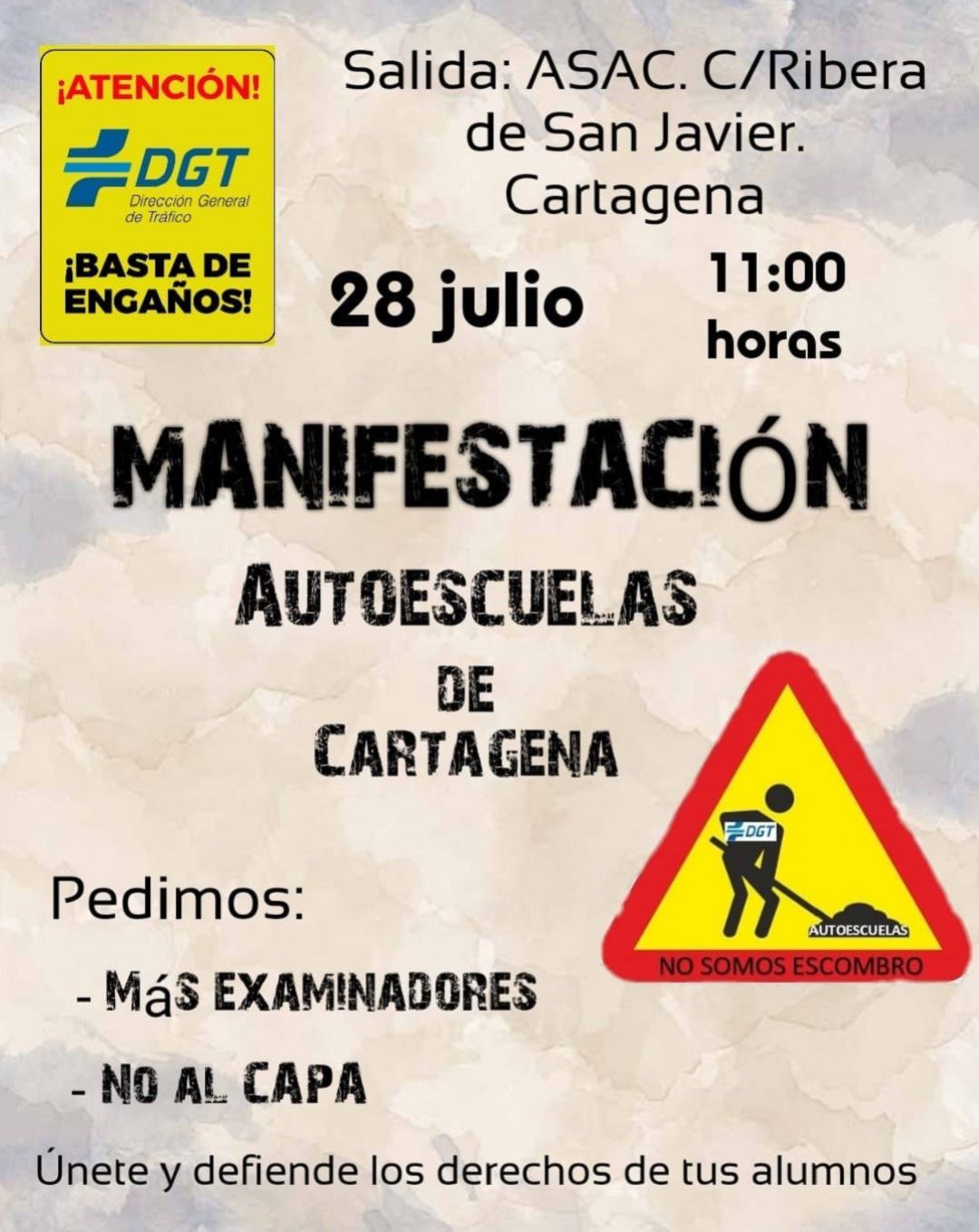 Cartel de la manifestación organizada por ASAC Cartel de la manifestación organizada por ASAC
