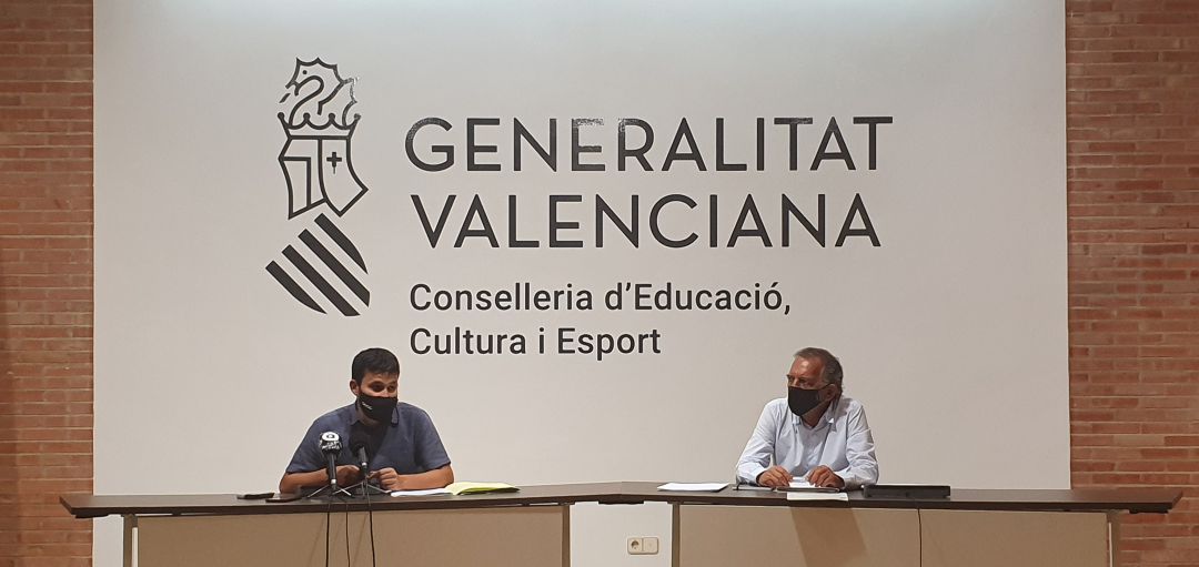 El conseller de Educación, Vicent Marzà y el secretario autonómico de Educación, Miguel Soler, en la rueda de prensa sobre el inicio de curso 2020-2021 El conseller de Educación, Vicent Marzà y el secretario autonómico de Educación, Miguel Soler, en la rueda de prensa sobre el inicio de curso 2020-2021