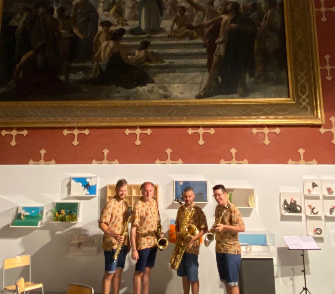 El integrants de 3+1 Sax Quartet en La Capella el passat divendres amb motiu de l'actuació al cicle Encontres a la tercera fase. El integrants de 3+1 Sax Quartet en La Capella el passat divendres amb motiu de l'actuació al cicle Encontres a la tercera fase.
