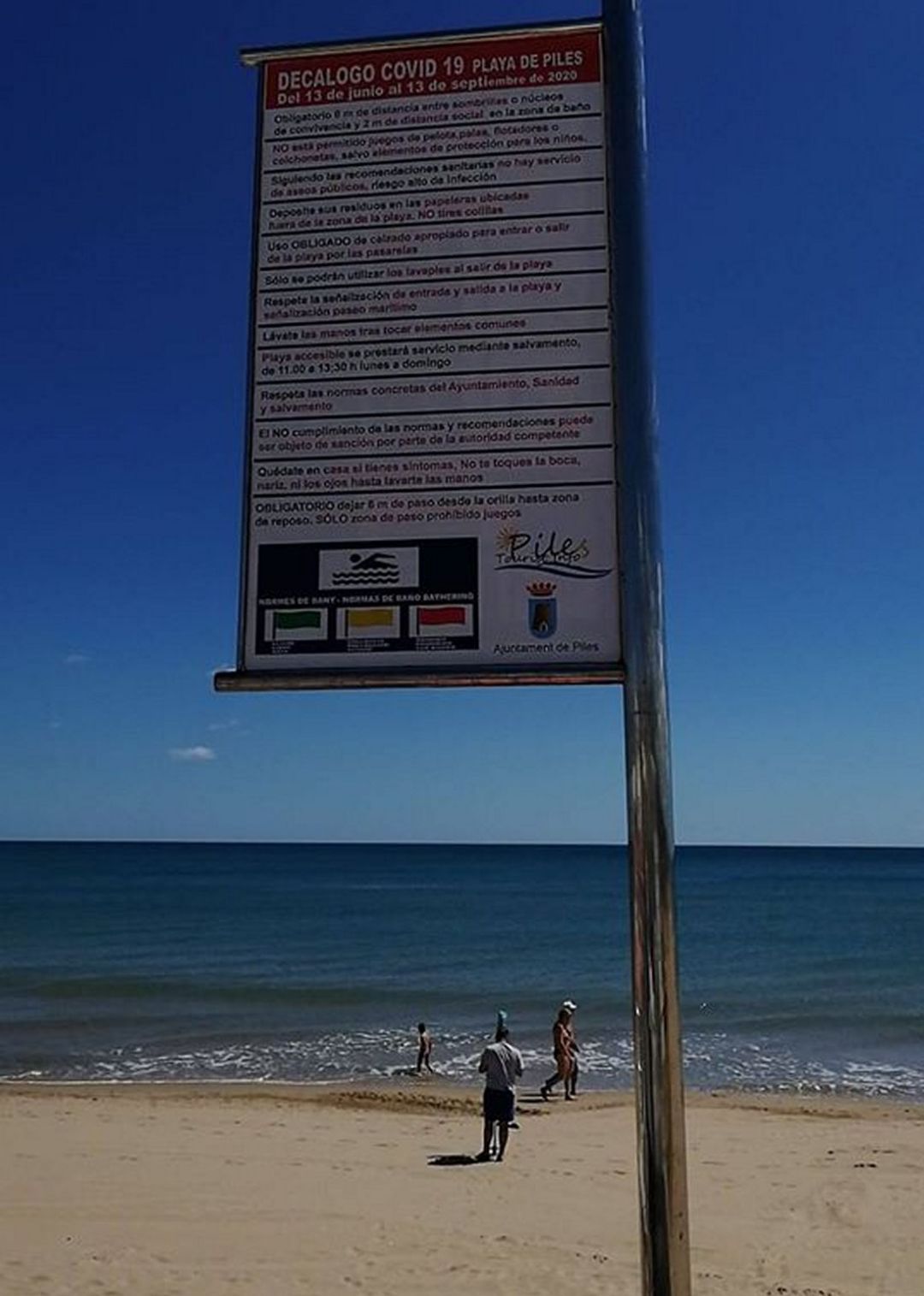 Normas de seguridad en la playa de Piles Normas de seguridad en la playa de Piles