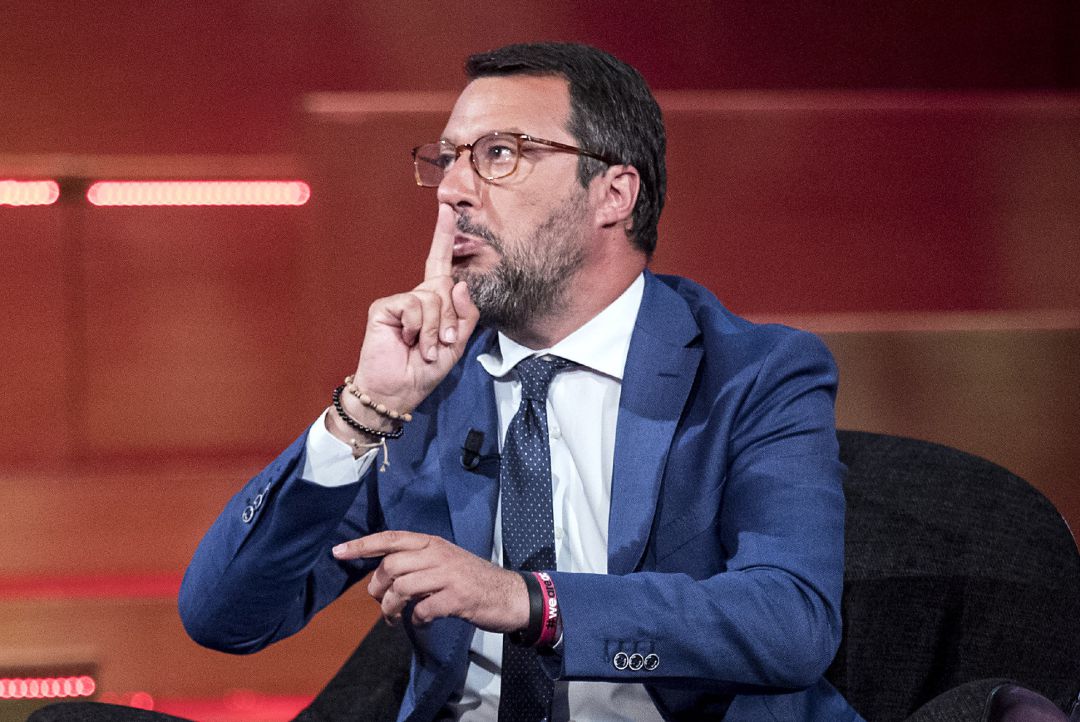 Matteo Salvini en una entrevista en el programa Quarta Repubblica. Matteo Salvini en una entrevista en el programa Quarta Repubblica.